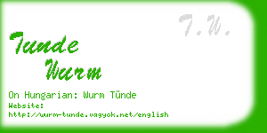 tunde wurm business card